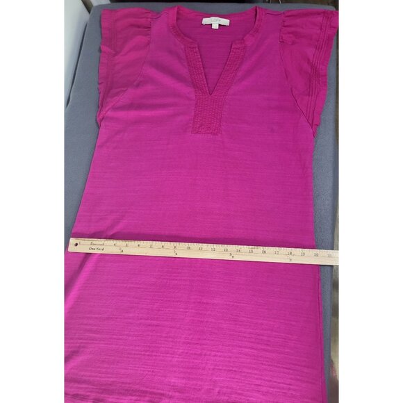 Ann Taylor LOFT Women's Medium Fuschia Flutter Sleeve Mini Dress - Picture 8 of 11